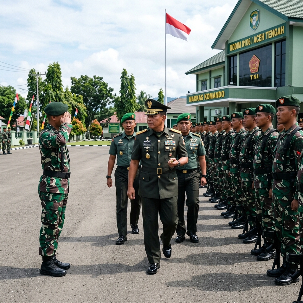 Kunjungan kerja Danrem 011/Lilawangsa di MaKomando Distrik Militer 0911 Nunukan Takengon